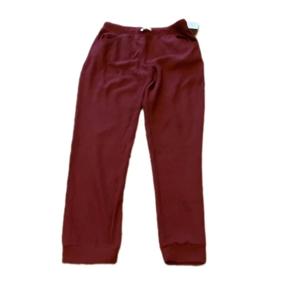 Girl’s Waffle Maroon Red Jogger/Lounge or Pajama Pant - Picture 2 of 5